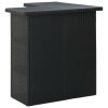 Corner Bar Table Black 39.4"x19.7"x41.3" Poly Rattan - Black