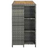 Bar Table with Storage Rack Gray 47.2"x23.6"x43.3" Poly Rattan - Grey