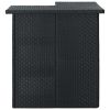 Corner Bar Table Black 39.4"x19.7"x41.3" Poly Rattan - Black