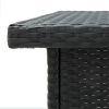 Corner Bar Table Black 39.4"x19.7"x41.3" Poly Rattan - Black