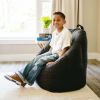 Joey Bean Bag Chair, Nylon Polyester, Kids and Teens, 2.5ft, Black - Black