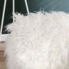 Modern Faux fur home office chair;  fluffy chair for girls;  makeup vanity Chair - white