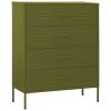 Chest of Drawers Olive Green 31.5"x13.8"x40" Steel - Green