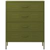 Chest of Drawers Olive Green 31.5"x13.8"x40" Steel - Green