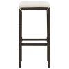 Bar Stools with Cushions 4 pcs Brown Poly Rattan - Brown