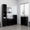 Bathroom Cabinet Black 23.6"x13"x31.5" Engineered Wood - Black