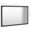 Bathroom Mirror Gray 23.6"x0.6"x14.6" Engineered Wood - Grey