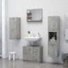 Bathroom Mirror Concrete Gray 23.6"x4.1"x17.7" Engineered Wood - Grey