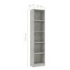 5-Tier Book Cabinet Concrete Gray 15.7"x9.4"x68.9" Engineered Wood - Grey