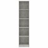 5-Tier Book Cabinet Concrete Gray 15.7"x9.4"x68.9" Engineered Wood - Grey