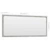 Bathroom Mirror Concrete Gray 35.4"x0.6"x14.6" Engineered Wood - Grey