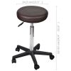 Office Stool Brown Faux Leather - Brown