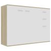 Sideboard White and Sonoma Oak 41.3"x11.8"x29.5" Engineered Wood - Beige