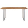 Dining Table 63"x31.5"x29.9" Solid Acacia Wood - Brown