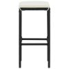 Bar Stools with Cushions 6 pcs Black Poly Rattan - Black