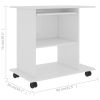 Computer Desk High Gloss White 31.5"x19.7"x29.5" Engineered Wood - White