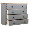 Side Cabinet Gray 31.5"x15.7"x28.7" Pine Panama Range - Gray