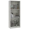 3-Tier Book Cabinet Concrete Gray 15.7"x9.4"x42.5" Engineered Wood - Grey