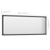 Bathroom Mirror Gray 39.4"x0.6"x14.6" Engineered Wood - Grey