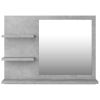 Bathroom Mirror Concrete Gray 23.6"x4.1"x17.7" Engineered Wood - Grey