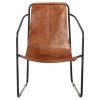 Relaxing Armchair Brown Real Leather - Brown