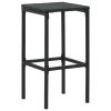 Bar Stools with Cushions 4 pcs Black Poly Rattan - Black