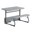 Folding Kid's Activity Table with Gray Texture Surface, Steel and Plastic, 33.11" x 40.94" x 21.85" - Gray