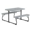 Folding Kid's Activity Table with Gray Texture Surface, Steel and Plastic, 33.11" x 40.94" x 21.85" - Gray