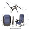 Set of 2 Zero-Gravity Reclining, Folding Camping Chairs (Navy) - Navy Blue