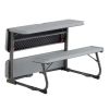 Folding Kid's Activity Table with Gray Texture Surface, Steel and Plastic, 33.11" x 40.94" x 21.85" - Gray