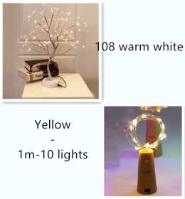 Wine Bottle Lights String 2M 20leds Christmas Decorations Copper Wire String Led Garland Lights Decor Wedding Festival Party (Option: Set-1m-10 lights)