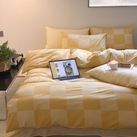 Small Group Retro Spring And Autumn Pure Cotton Bedding Set (Option: Yellow Dagge-Bed sheet style-150x200cm)