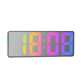 Big Screen And Font Electronic Bedside Clock (Option: 0725 Black Shell Mirror D)